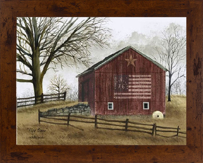 Flag Barn by artist Billy Jacobs BJ112 - Summer Snow Art