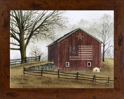 Flag Barn by artist Billy Jacobs BJ112 - Summer Snow Art