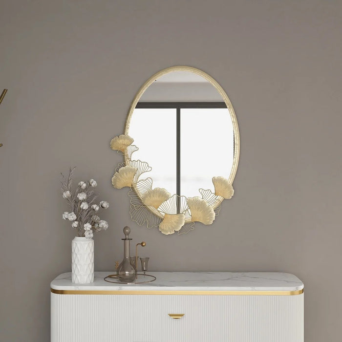 Foliate Metal Wall Mirror