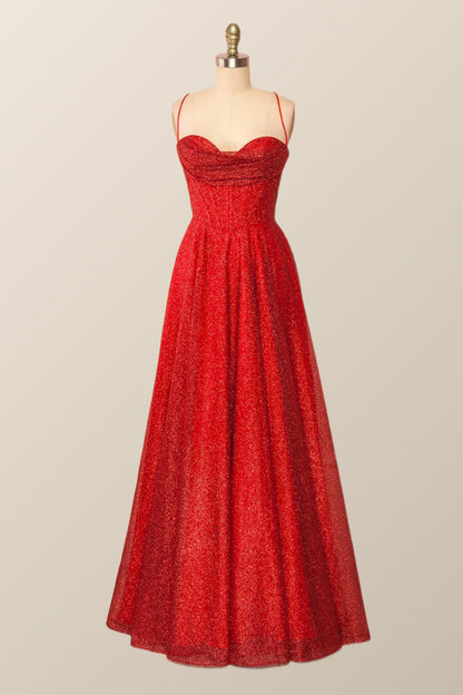 Cowl Neck Black A-line Long Formal Dress