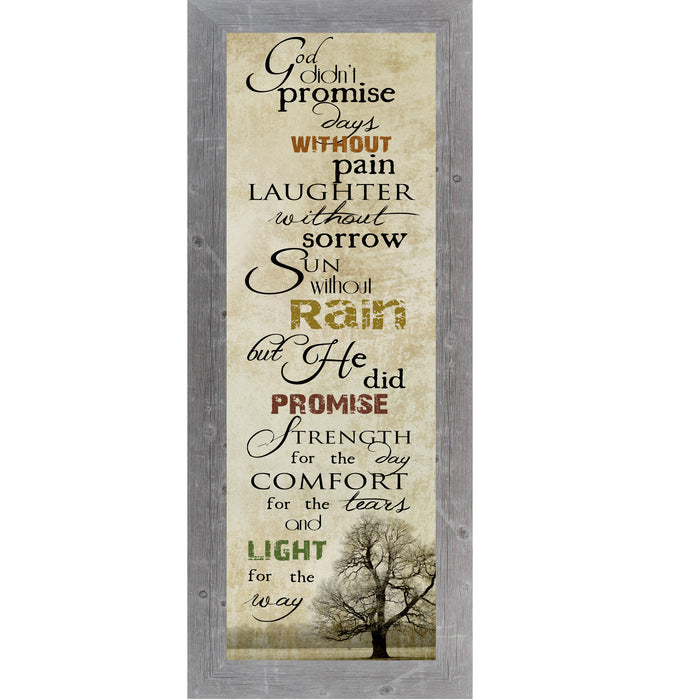 God Didn’t Promise – Inspirational Christian Framed Wall Art | Faith & Strength Quote (SS5201) - Summer Snow Art