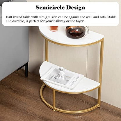 Half Round Marble Side Table