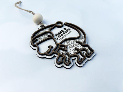 Have a Roarsome Christmas Dinosaur Ornament –  Laser Cut Holiday Decoration