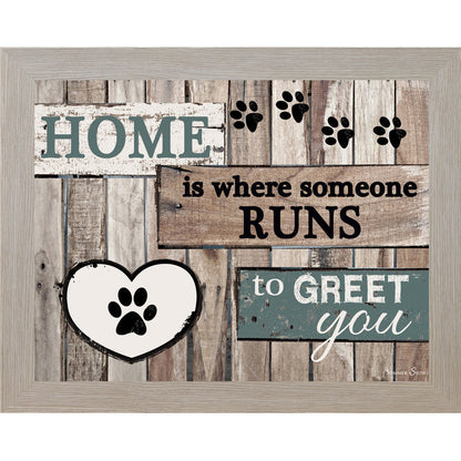 Home Is Where Someone Runs to Greet You – Dog Lover Framed Wall Art | Pet-Inspired Home Decor (SS9822) - Summer Snow Art