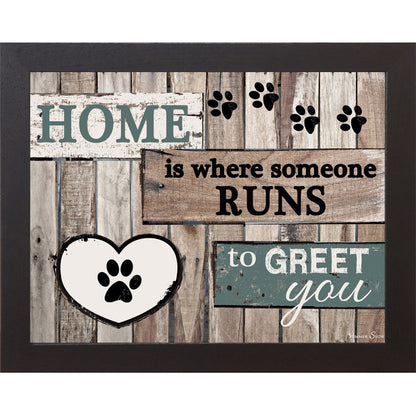 Home Is Where Someone Runs to Greet You – Dog Lover Framed Wall Art | Pet-Inspired Home Decor (SS9822) - Summer Snow Art