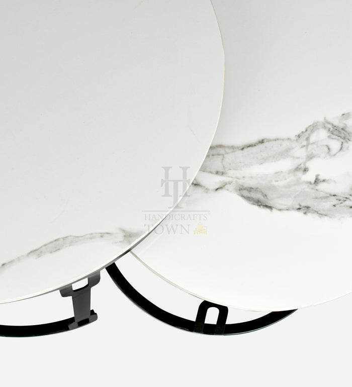 HT Modern Black Coffee Table with Metal Frame
