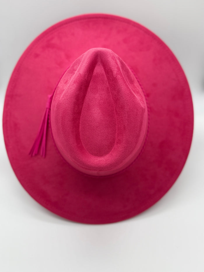 Hydrangea Engraved Wide Brim Hat