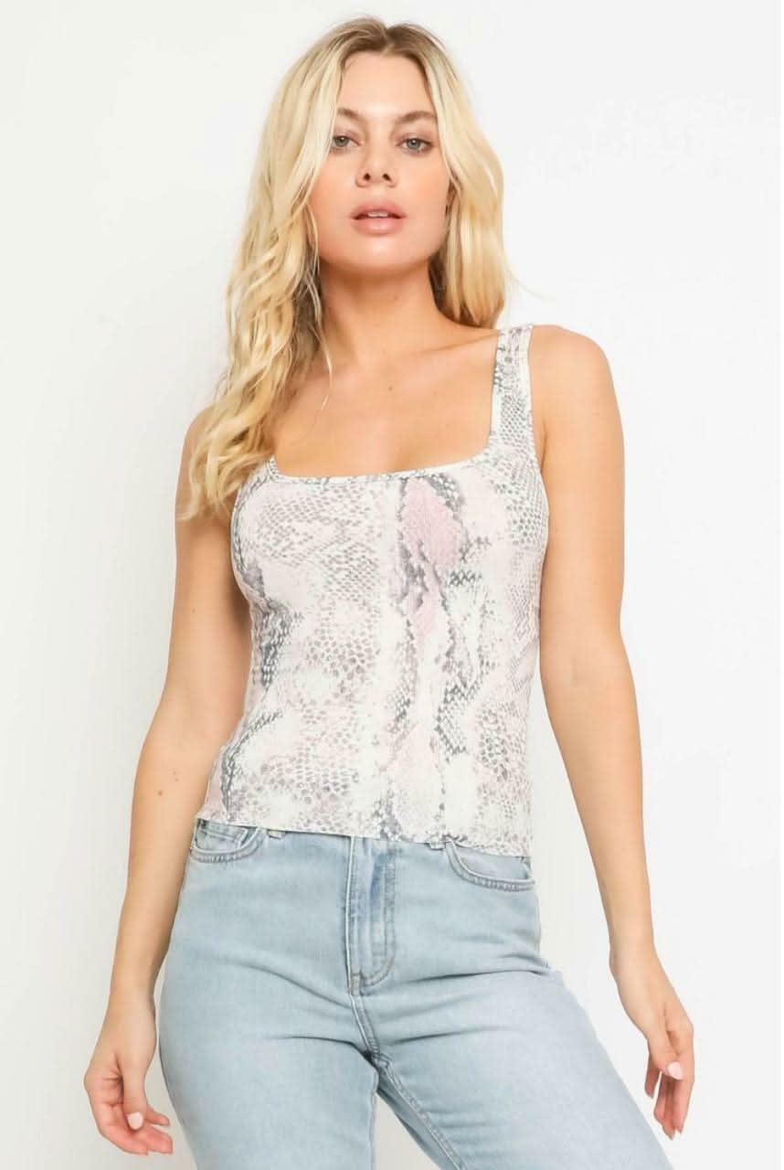 Becca Blush Snake Print Tank Top
