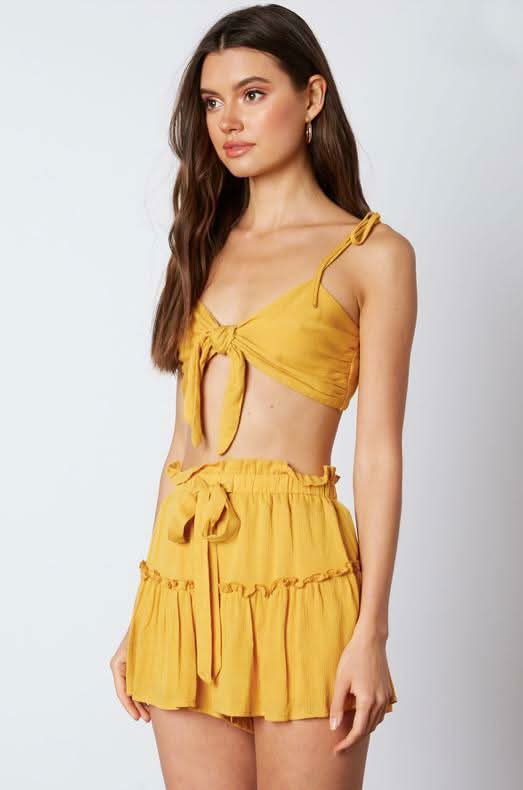 Caicos Bay Mustard Yellow Two-Piece Romper