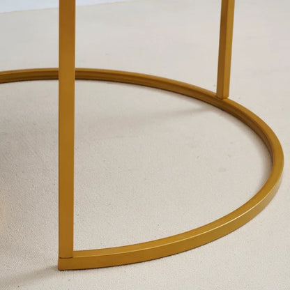 Ivey Nesting tables with storage with marble top