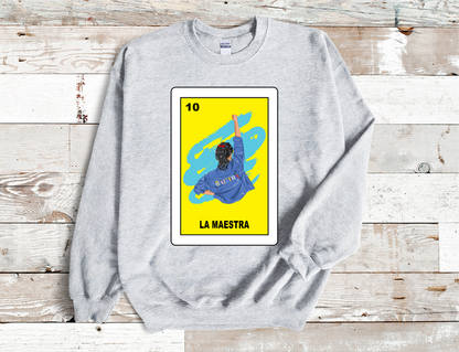 La Maestra, The teacher, Strong and powerful  crew neck sweatshirt (HTV)