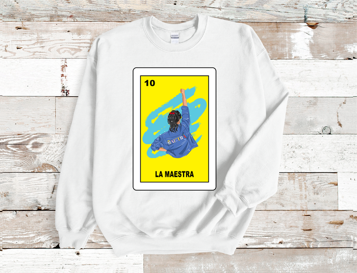 La Maestra, The teacher, Strong and powerful  crew neck sweatshirt (HTV)