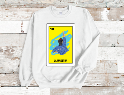 La Maestra, The teacher, Strong and powerful  crew neck sweatshirt (HTV)