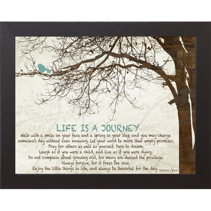 Life Is a Journey – Inspirational Framed Wall Art | Meaningful Everyday Home Decor (SS9838) - Summer Snow Art