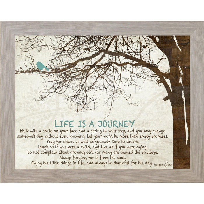 Life Is a Journey – Inspirational Framed Wall Art | Meaningful Everyday Home Decor (SS9838) - Summer Snow Art