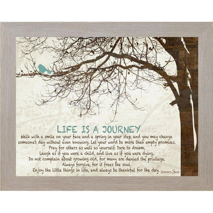 Life Is a Journey – Inspirational Framed Wall Art | Meaningful Everyday Home Decor (SS9838) - Summer Snow Art