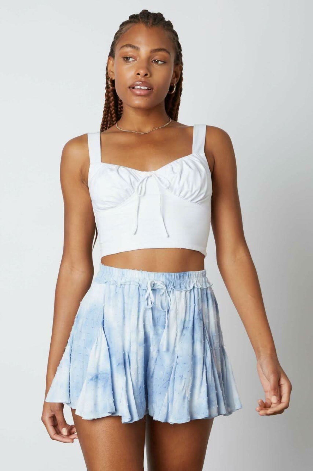 By The Sea Light Blue Tie-Dye Shorts