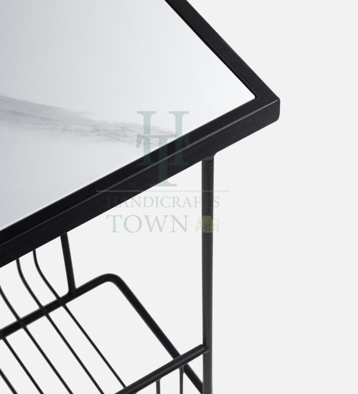 Metal Marble Magazine Holder (Black)