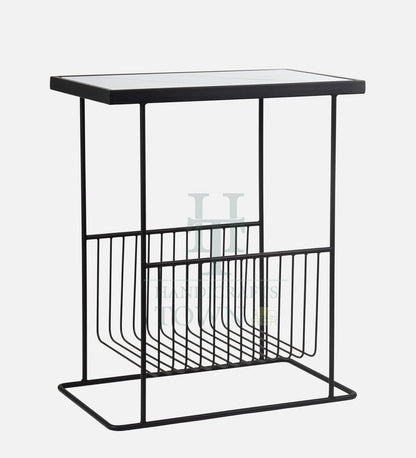 Metal Marble Magazine Holder (Black)