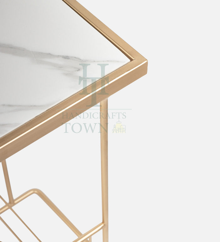 Metal Marble Magazine Holder (Gold)