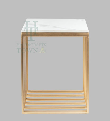 Metallic Cube Side table (Gold)