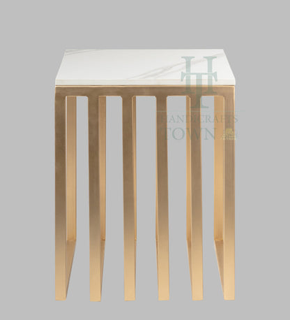 Metallic Cube Side table (Gold)