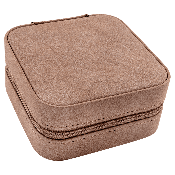 Monogram Engraved Travel Jewelry Box – Laserable Leatherette | 4" x 4"