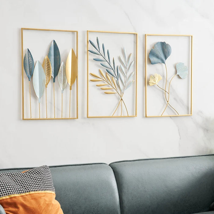 Multicolour Frame Metal Wall Art Set of 3