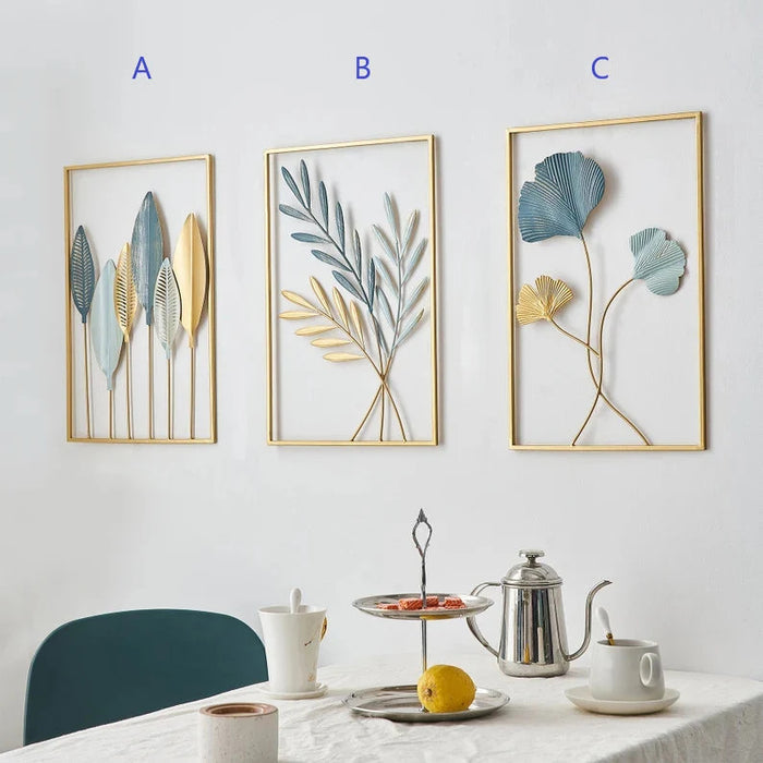 Multicolour Frame Metal Wall Art Set of 3