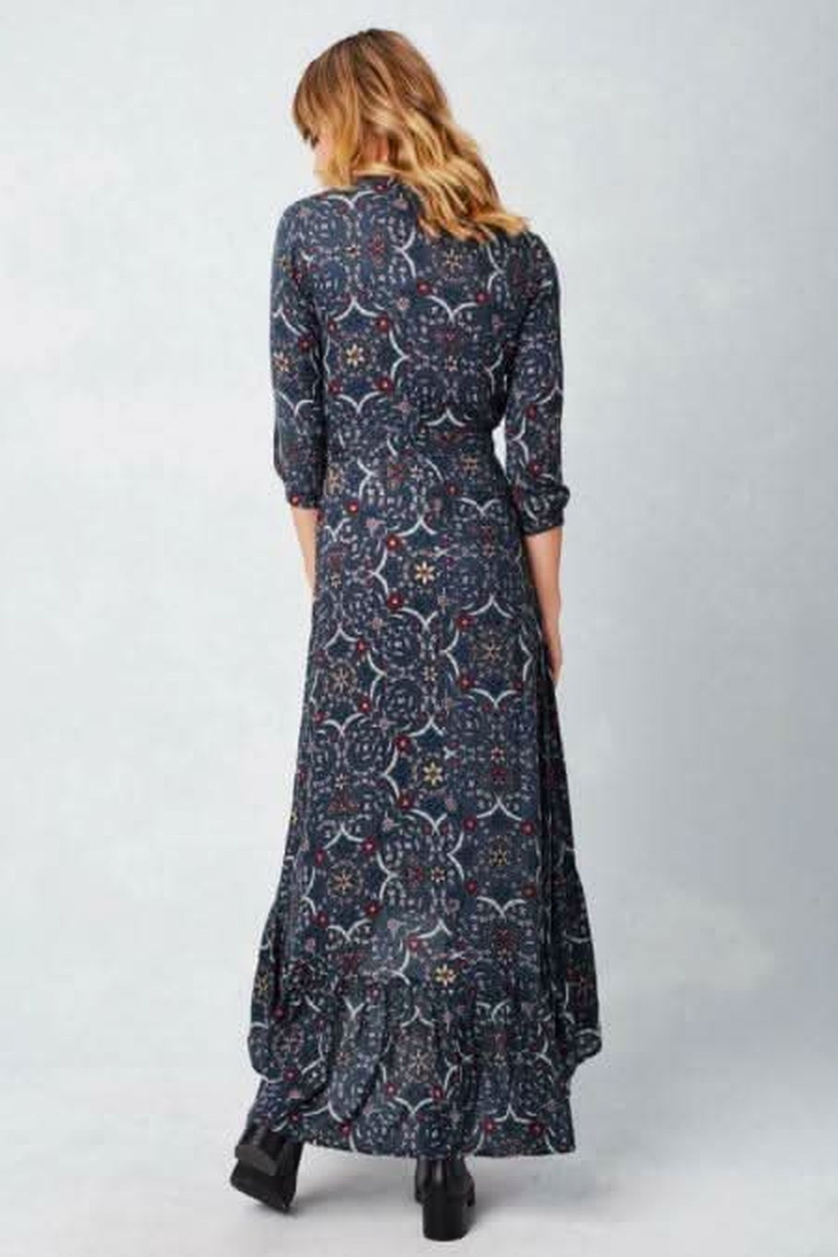 By Your Side Navy Print Maxi Dress