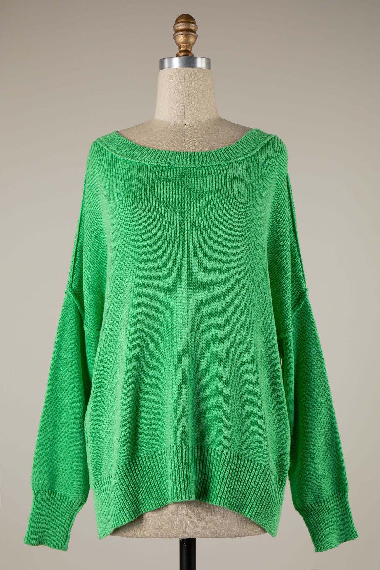 Coffee Date Spring Green Oversized Sweater