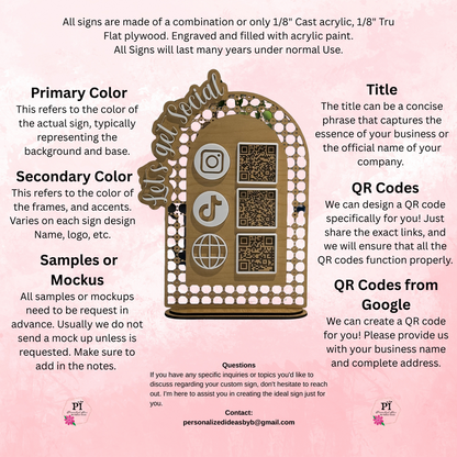 Boho rattan social media sign