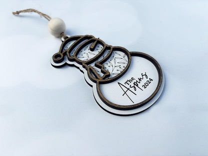 Personalized snowman ornament