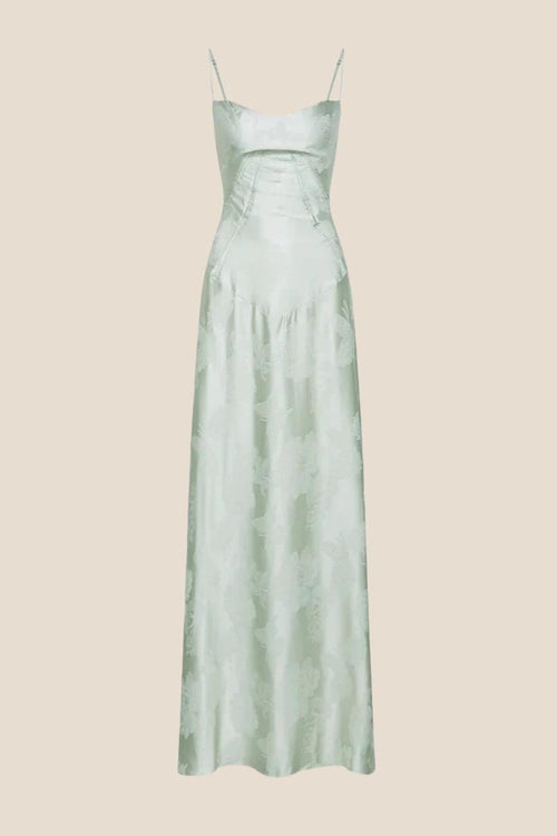 Dreamy Green Straps Long Dress