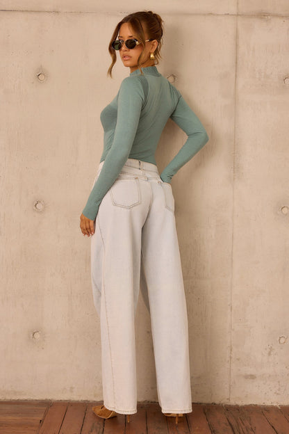 Sculpted Verse Knit Bodysuit - Sage