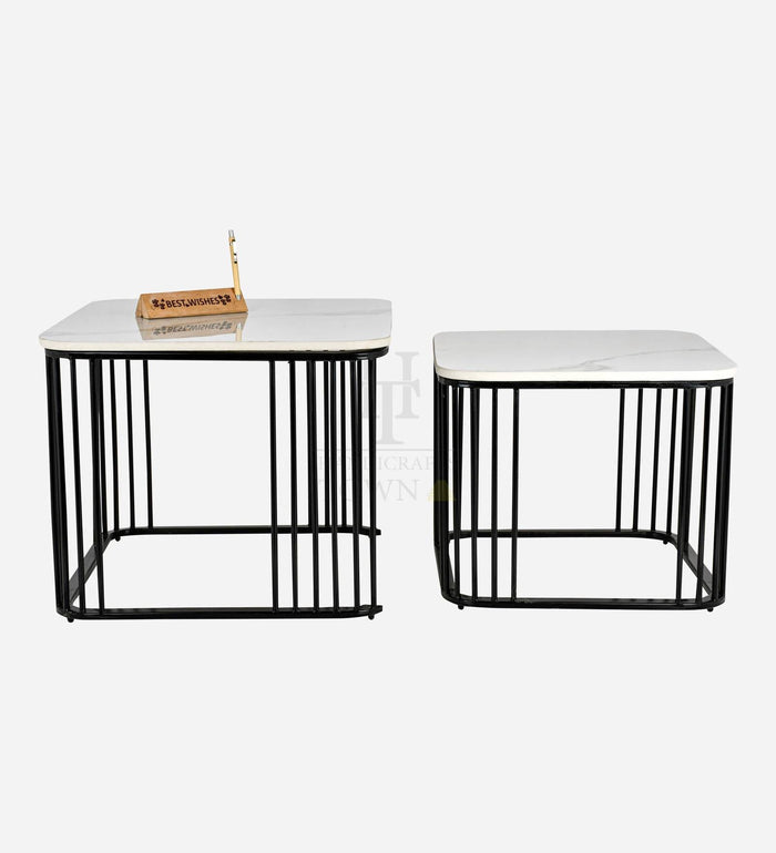 Square Frame Nesting Tables Black