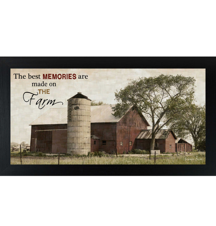 The Best Memories Are Made on the Farm – Rustic Barn Framed Wall Art | Farmhouse Decor (SSW1505) - Summer Snow Art