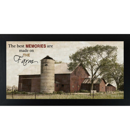 The Best Memories Are Made on the Farm – Rustic Barn Framed Wall Art | Farmhouse Decor (SSW1505) - Summer Snow Art