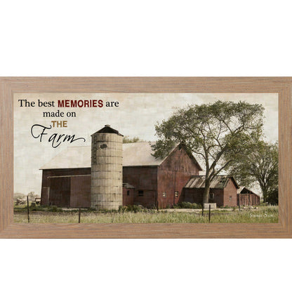 The Best Memories Are Made on the Farm – Rustic Barn Framed Wall Art | Farmhouse Decor (SSW1505) - Summer Snow Art