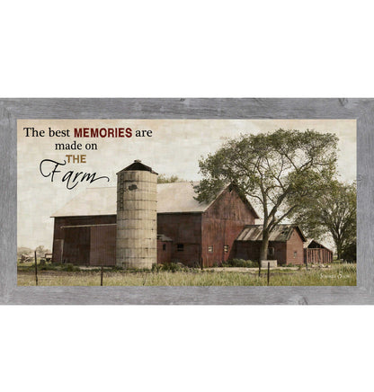The Best Memories Are Made on the Farm – Rustic Barn Framed Wall Art | Farmhouse Decor (SSW1505) - Summer Snow Art