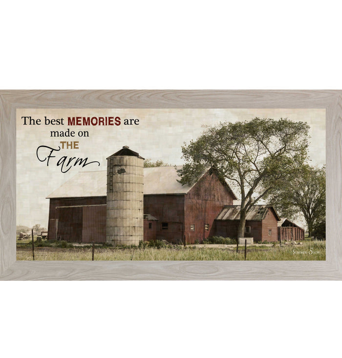 The Best Memories Are Made on the Farm – Rustic Barn Framed Wall Art | Farmhouse Decor (SSW1505) - Summer Snow Art