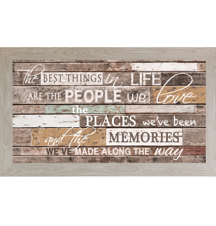 The Best Things in Life – Warm Neutral Framed Wall Art | Inspirational Quote Decor (SS1551) - Summer Snow Art