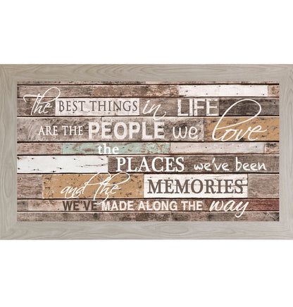 The Best Things in Life – Warm Neutral Framed Wall Art | Inspirational Quote Decor (SS1551) - Summer Snow Art