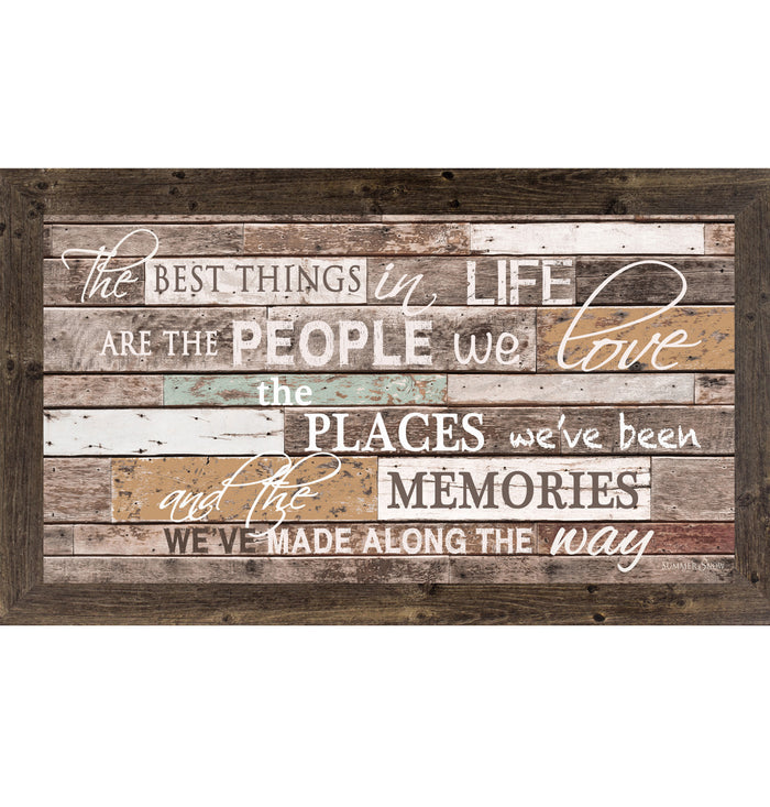 The Best Things in Life – Warm Neutral Framed Wall Art | Inspirational Quote Decor (SS1551) - Summer Snow Art