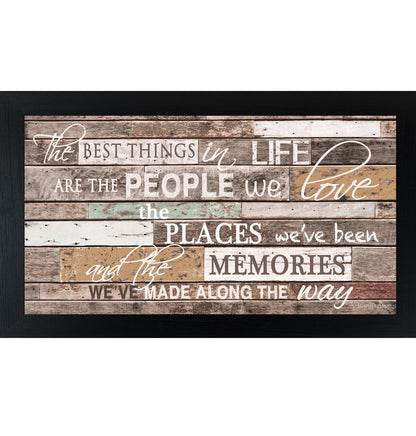 The Best Things in Life – Warm Neutral Framed Wall Art | Inspirational Quote Decor (SS1551) - Summer Snow Art