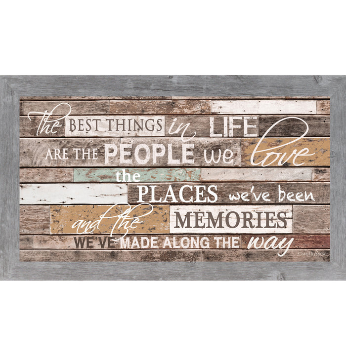 The Best Things in Life – Warm Neutral Framed Wall Art | Inspirational Quote Decor (SS1551) - Summer Snow Art