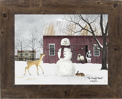 The Friendly Beasts – Framed Winter Farm Wall Art by Billy Jacobs (BJ1120) - Summer Snow Art