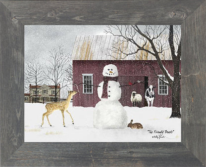 The Friendly Beasts – Framed Winter Farm Wall Art by Billy Jacobs (BJ1120) - Summer Snow Art