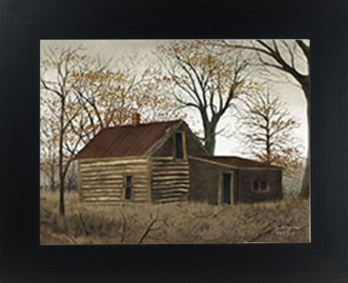 The Old Log Home by artist Billy Jacobs BJ426 - Summer Snow Art