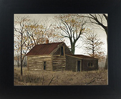 The Old Log Home by artist Billy Jacobs BJ426 - Summer Snow Art